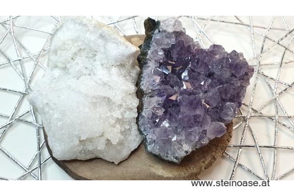 Set Reinigen & Aufladen mit Amethyst + Schneequarz